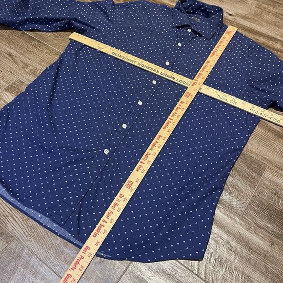 Polo Ralph Lauren Shirt Mens Large Long Sleeve Button Down Geometric Print Pony - Picture 8 of 8